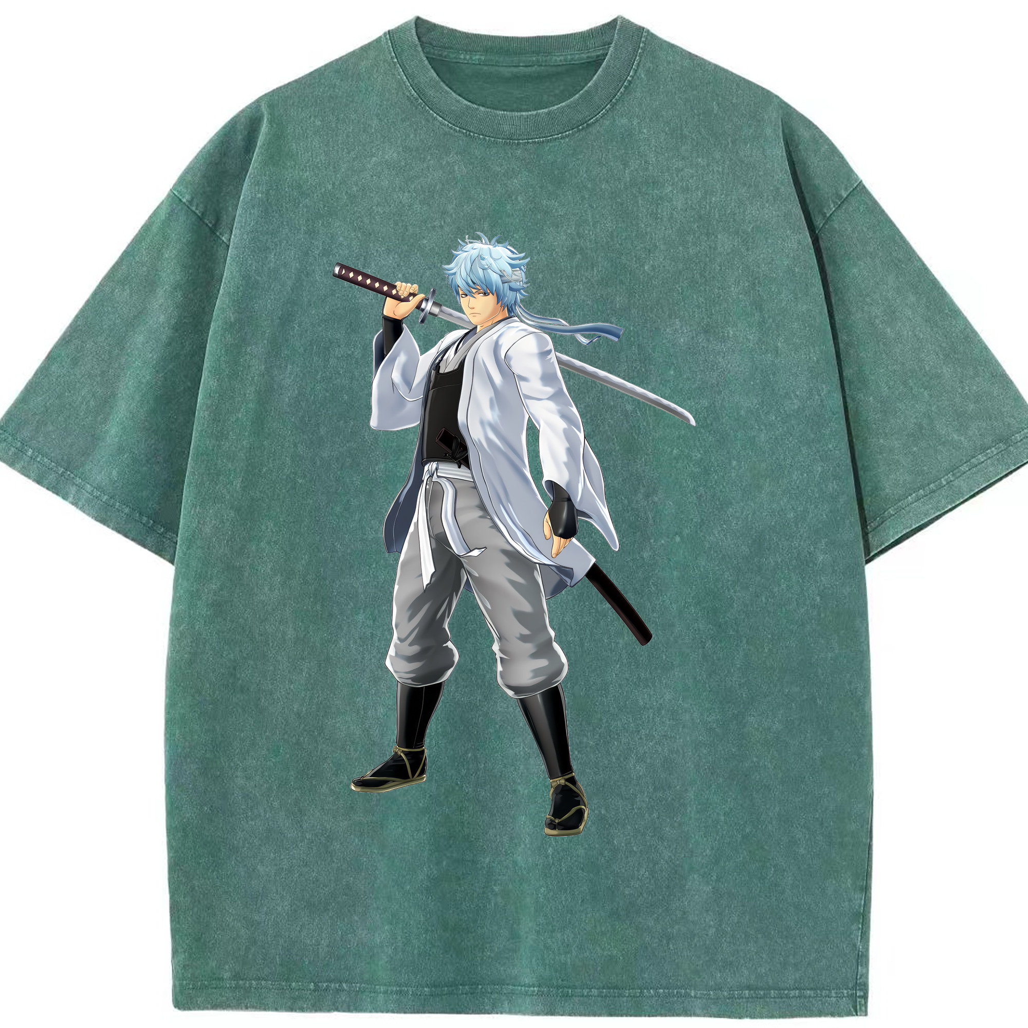 （画像用） ぎんたま 坂田銀時（さかたぎんとき） 神楽 志村新八（しむら しんぱち） GINTAMA Sakata Gintoki Kagura Shimura Shinpachi 綿100% ヴィンテージ風 半袖Tシャツ（フロントプリント）